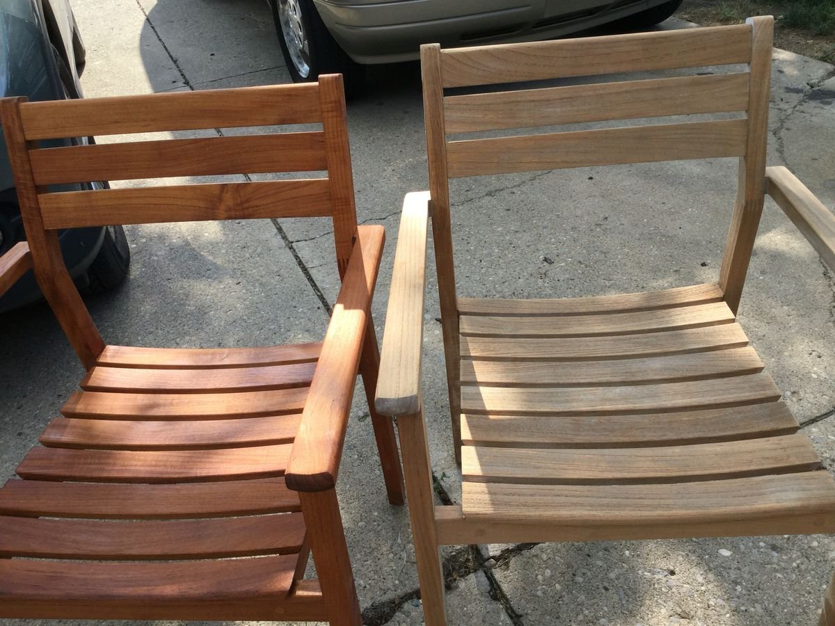 Teak Wood Chair Polish Before & After